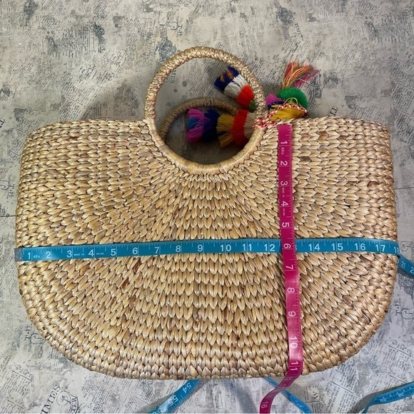 JadeTribe Beach Basket Large Tassel Multi/Pink - Picture 11 of 12